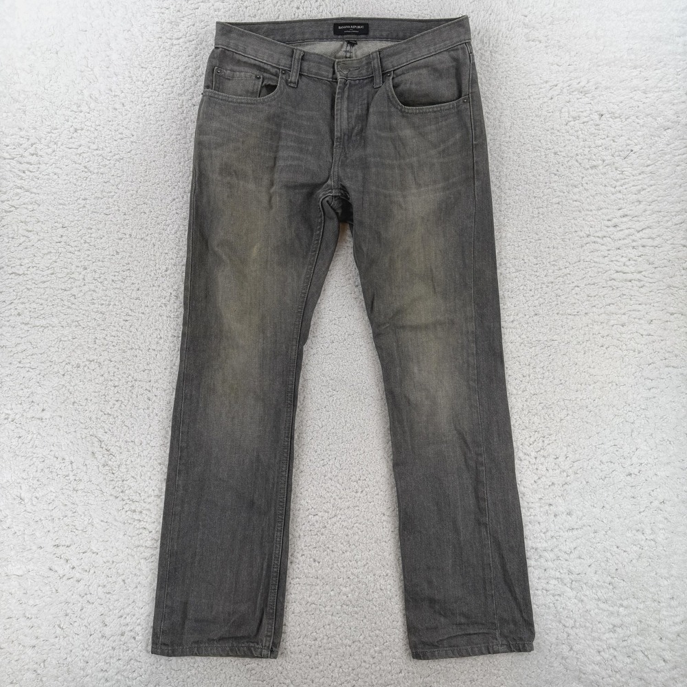 Banana Republic Vintage Straight Jeans Mens 31x32 Gray Denim Pants 533074-00
